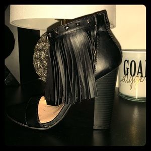 Betsey Johnson Studded Fringe Heels!